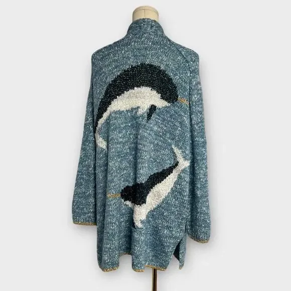 By Anthropologie Narwhal Icon Cardigan Sweater RARE Size XS/S - Picture 3 of 8